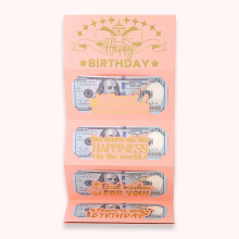 HOMANGA Birthday Money Envelope for Cash Gifts, Surprise Cash Envelope for Wife Women Kids, Birthday Gift Card for Women Girls, Pink Rose Gold Money