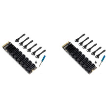2X PCIE to 6Gpbsx6-Port Expansion Card+ Cable M.2 MKEY PCI-E Riser Card M.2 NVME to SATA3.0 ASM1166 Support PM