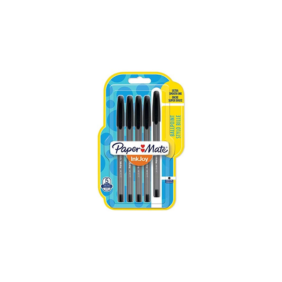 Paper Mate Inkjoy 100St Ballpoint Pens | Fine Point (0.7Mm) | Black | 5 Count