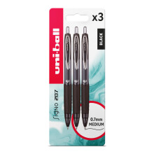 uni-ball Signo Gel Impact, Black Rollerball Gel Pens, 0.7 mm Ballpoint Tip for Super Smooth Handwriting, Dries Instantly (Pack of 3 Pens)