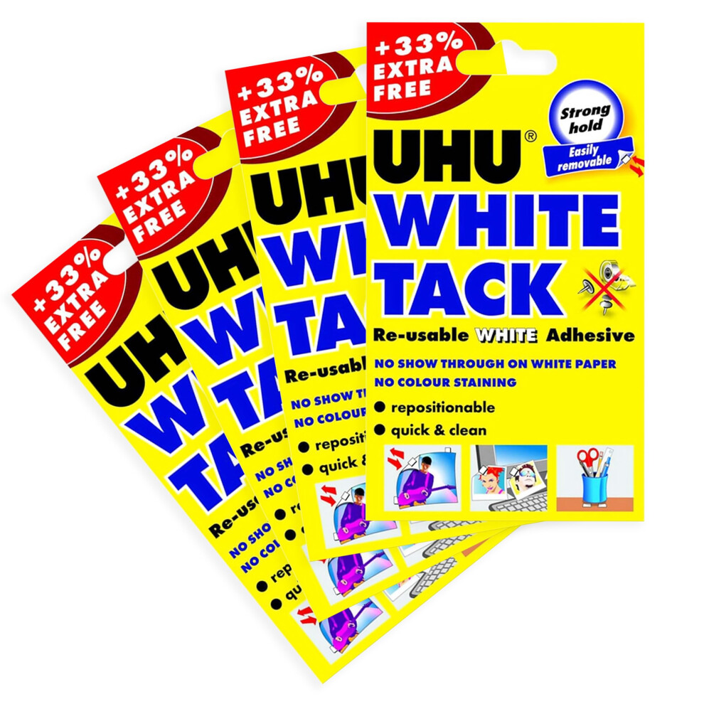 Photos - Other Office Equipment UHU White Tack - Sticky Reusable Adhesive Putty - Pack of 4 