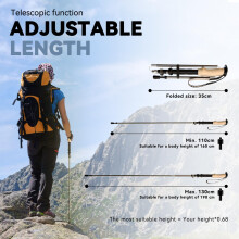 DOBESTS Walking Hiking Poles, 2 Pack Folding Trekking Stick with Quick Lock System, Nordic Walking Sticks for Women and Men, Walking Poles Lightweigh