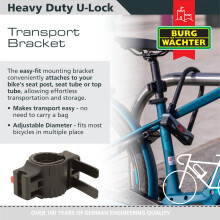 Burg Wachter 1600HB Sold Secure Gold Approved D Lock Bike Lock, Grey/Black, Small
