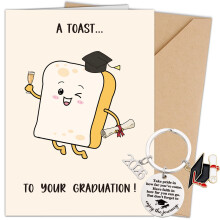 Graduation Card Female Male, Congratulations Cards and Keyring with Message, Toast to Your Graduation Class of 2026 Gifts for Daughter Son Sister