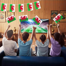20PCS Welsh Hand Flags - Wales Dragon Handheld Flags with Pole Small Hand Waving Bunting for St David's Day World Cup Football Euro Football Sport Ev
