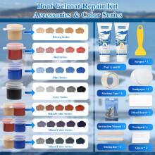 VIKEYTIM Marine Fiberglass Repair Kit (Color Match), 100g Gel Coat Repair Kit for Boats, Fiberglass Repair Fix Holes, Chips, Deep Cracks, Ceramic, Po