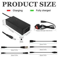 MVCUASF 42V 2A Electric Scooter Charger, Compatible with Electric Scooter, Mobility Scooters, and Electric Bikes 6 in 1 Hoverboard Chargers Electric