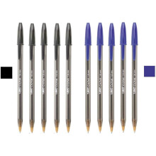 BIC 1.6mm Large Black and Blue Bold Ink Pen - 5 Black & 5 Blue
