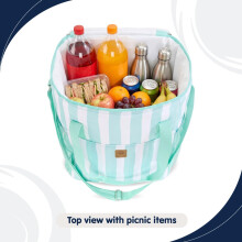 Whitesands Large 20L Family Cool Bag, Insulated Lining, Spacious Outer Pockets, Keeps Food Fresh & Cool for 6 Hours, Carry Handle & Shoulder Strap Fo