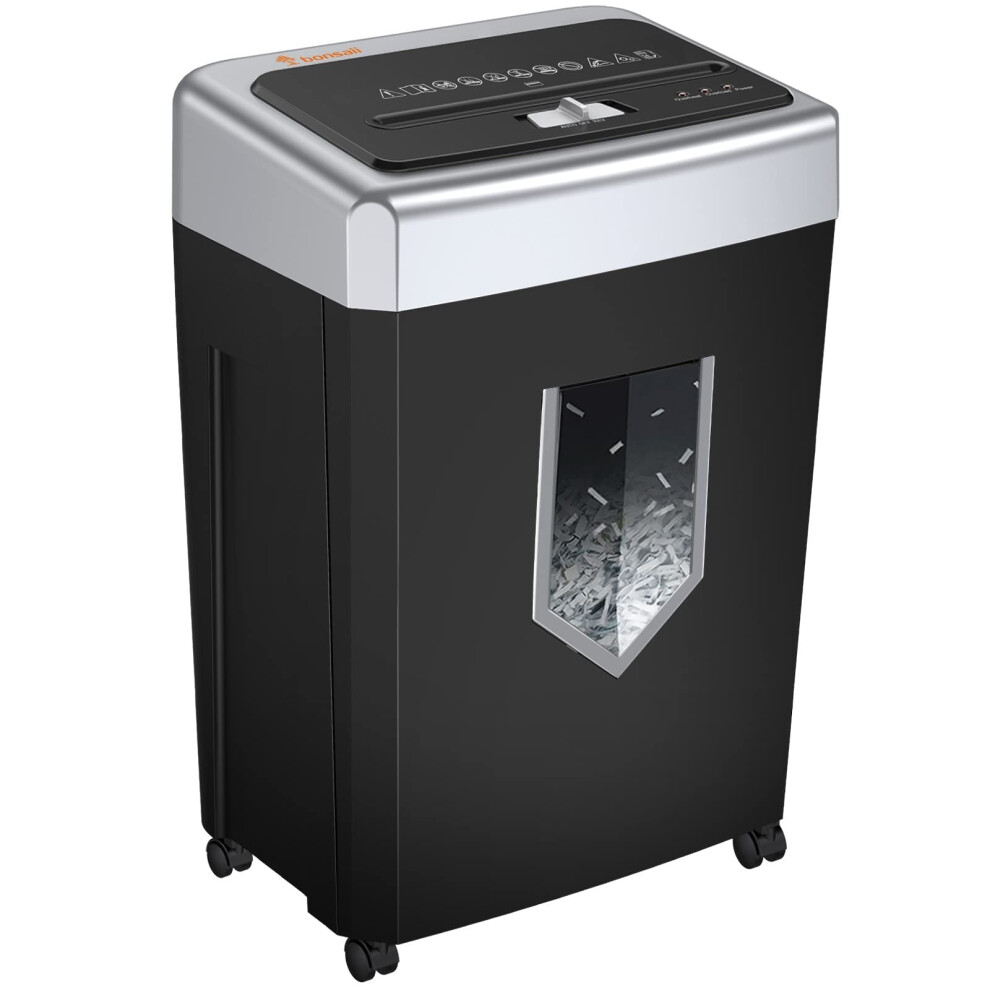 Photos - Shredder Bonsaii 15-Sheet Cross Cut Paper  for Office, Heavy Duty  for CD/Card, 30-Minute Working Time, 60dB Quiet Sh