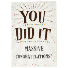 Piccadilly Greetings Piccadilly Greetings Modern You Did It Massive Congratulations Card - 7 x 5 inches, green|grey|beige|orange|white