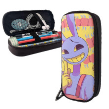 The Amazing Digital Circus Jax Leather Pen Bag Brown Pencil Case Holder Student Stationery Pouch Organizer for Kids Teen Adult for School Of