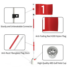THIODOON 2 Pack Golf Flag Golf Holes and Flags for Garden Indoor Yard Putting Green Golf Hole Cup and Flag for Putting Practice Upgrade Anti-Rust Gla