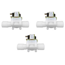 3X 12V 1/2Inch N/C Plastic Electric Solenoid Valve Magnetic Water Air Normally Closed