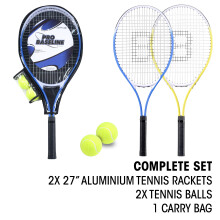 Toyrific Tennis Racket Set with Carry Bag, 2 Aluminium Rackets