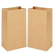 Gaoyong 100 Pcs Brown Paper Bags 15.5x10x30cm Kraft Paper Bags for Fruits, Food, Lunch, Sweets and Sandwiches (70 g/m2)