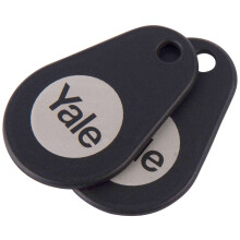 Yale P-YD-01-CON-RFIDT-BL Smart Door Lock Key Tags, Black, 2 Count (Pack of 1), One Size