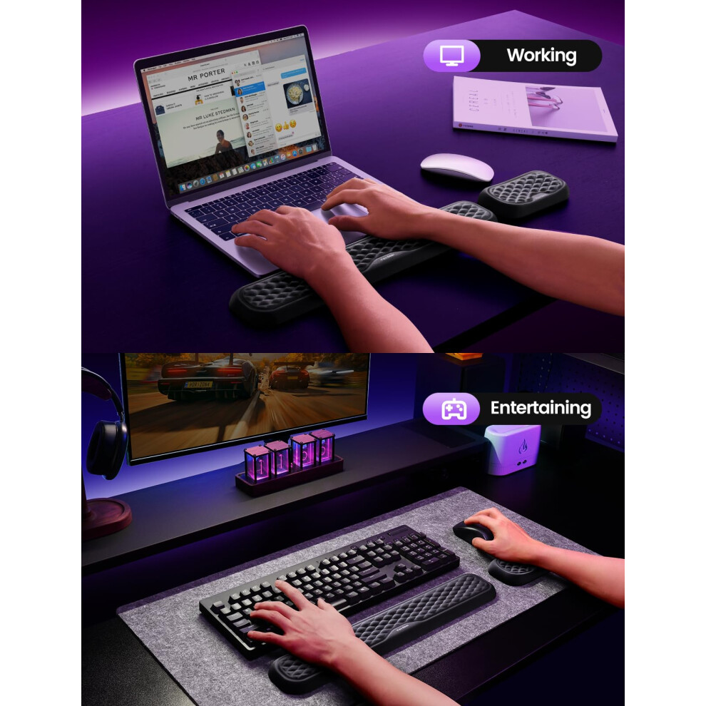 Photos - Other for Computer VAYDEER Keyboard and Mouse Wrist Rest Pad Padded Memory Foam Hand Rest Support for Office, Computer, Laptop, Mac Typing and