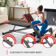 FF Finer Form Multi-Functional Weight Bench for Full All-in-One Body Workout – Adjustable Workout Bench Press for Home Gym, Fitness equipment for Ba