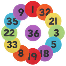 36Pcs Carpet Spot Markers, Windspeed 6 Colors Carpet Markers for Number Spot Floor Dots with 1-36 Numbers (36)