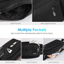 AGPTEK Bum Bag, Large Capacity RFID Waist Fanny Pack for Men Women, Adjustable & Waterproof Bumbag Running Belt for Travel, Running, Shopping, Hiking