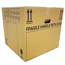 10 Extra Large Cardboard Packing Moving House Boxes 53cm x 53cm x 41cm with Carry Handles and Room List