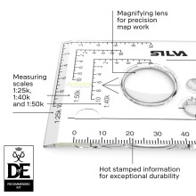 Silva compass navigation - EXPEDITION 4 - Scale 1:25k 1:40k 1:50k mm & inches - Navigation compass for advanced users and rescue professionals - Rota