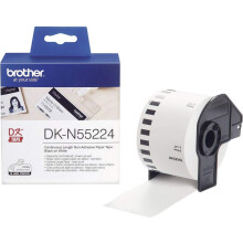 Brother DK-N55224 Label Roll, Non-Adhesive Continuous Length Paper, Black on White, Single Label Roll, 54mm (W) x 30.48M (L), Brother Genuine Supplie