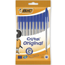 Bic Cristal Original Ballpoint Pens, Smudge-free with Medium Point, Ideal for Office and School, Pack of 8 (Cristal Original Blue Ink (1.0mm))