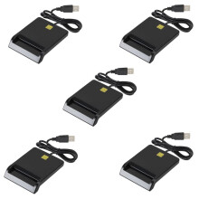 5X Lecteur de Carte Intelligente Portable Universel pour Carte Bancaire ID de Carte Fiscale CAC DNIE ATM IC Lecteur de Carte SIM pour Téléphones et