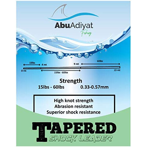 POWER CAST TAPERED SHOCK LEADER (Clear, 15-60lbs) 1