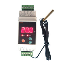 Din Rail Thermostaat met -40-110 Handige 2-Weg Uitgang Temperatuur Alarm Controller Uitgang 7A/250VAC