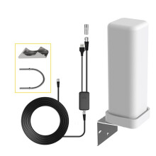 Antenne de Télévision Numérique 4K 35 DBi pour L'Extérieur, Canal HDTV Gratuit, Amplificateur de Signal Longue Portée de 6 000 Milles pour