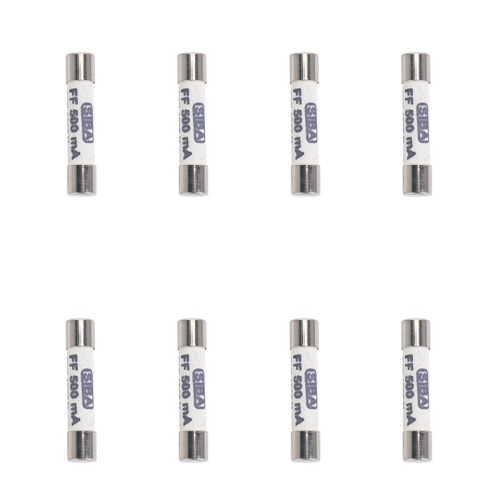 8X 1000V 500MA 6.3 x 32mm Bianca Multimetro Ceramic Fuse