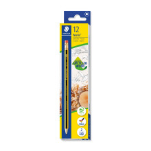 STAEDTLER HB Drawing Pencils with Rubber - Noris School - for Sketching - Box of 12, 122-HB