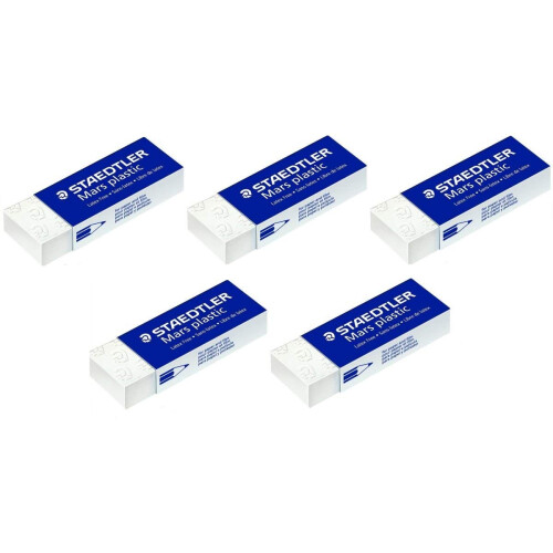 Staedtler 5 x Staedtler Mars Plastic Pencil Eraser Rubbers School Office Drawing