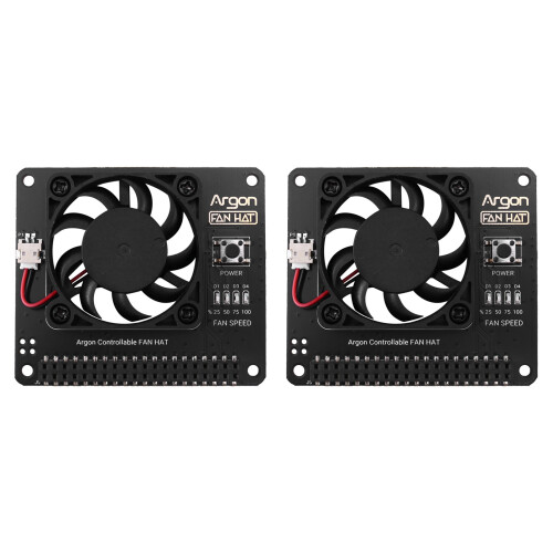 2X Argon Fan HAT for Raspberry Pi 4/ 3 Cooling Fan with Software Adjustable Speed / 40mm  Fan for Raspberry Pi4