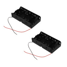 2X Clip de Resorte Negro 4 x 1.5V Bateria de D Tamano Caja Sostenedor de Bateria