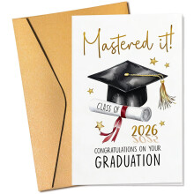 Graduation Card Class of 2026 University High School Graduation Commemorative Card Suitable for Him, Her, Sons, Daughters, Grandsons, Granddaughters