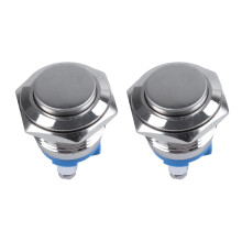 2X 16mm High Round High Round Momentary Metal Push Button