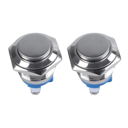 2X 16mm High Round High Round Momentary Metal Push Button