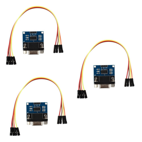 3X MAX3232 RS232 Puerto Serial A TTL Modulo Convertidor DB9 Conector with 12 Cable de Puente