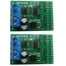2X Interruptor Digital de Entrada / Salida de 8 Canales TTL LvTTL CMOS RS485 Módulo de Control IO Tablero Modbus Rtu para Relé PLC, (Sin Pin)