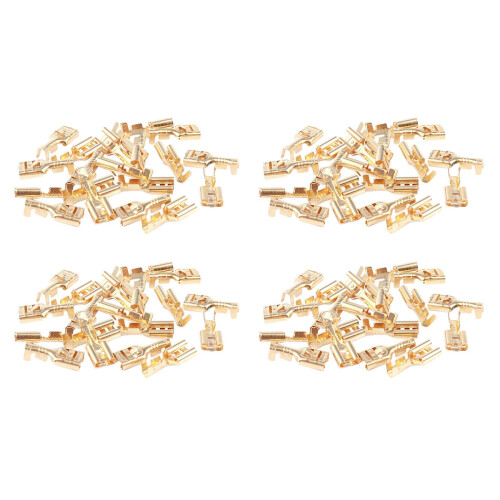 Brass 6.3 mm Connectors Female Spade Cable Terminals, 80 Piece
