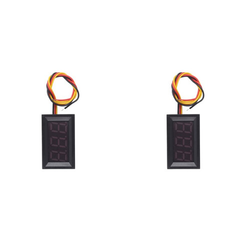 2X  0-99.9V Display 3 Wire LED Digital Panel Volt Voltmetro Voltmetro Auto Motor - VERDE