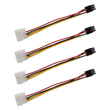 4X Cable de Potencia Enchufe de 4 Pines Macho A 6 Pines Embra para Adaptador PCIe PCI Express