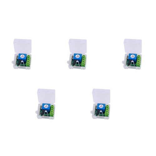 5X  12V 1CH RF Relay Receiver 433MHz Universal Wireless Remote Control  433 MHz Transmitter Button Module DIY