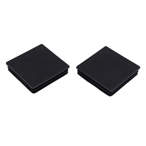 100mm x 100mm Plastic Ribbed Square End Caps Cover Tube Inserts 2 Pcs