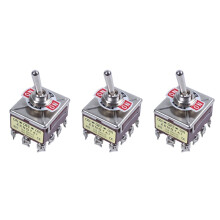 3X AC 380V 10A /OFF/ 3 Positions 12 Pin Latching Toggle 4PDT