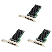 3X PCI-E 4 Port RJ45 Server 1X PCIe X1 82576 Chip 10/100/1000Mbps Lan Quad Port Server Gigabit Network Card